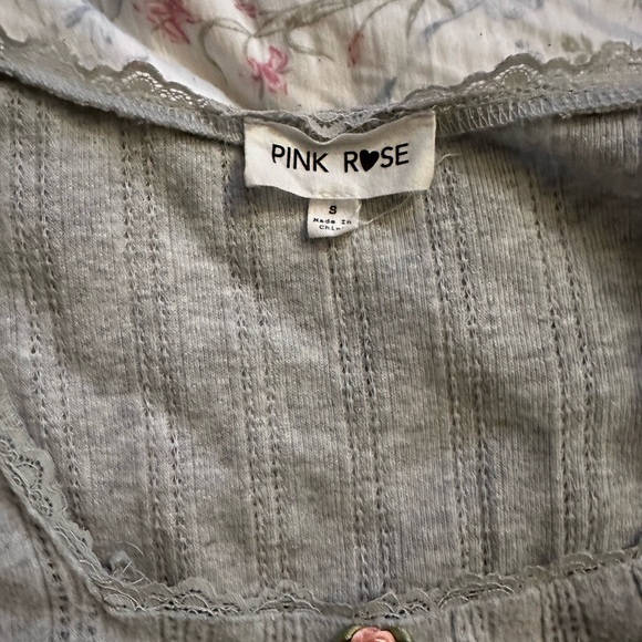 Pink Rose Ribbed Lounge/Sleep Set - Picture 3 of 4